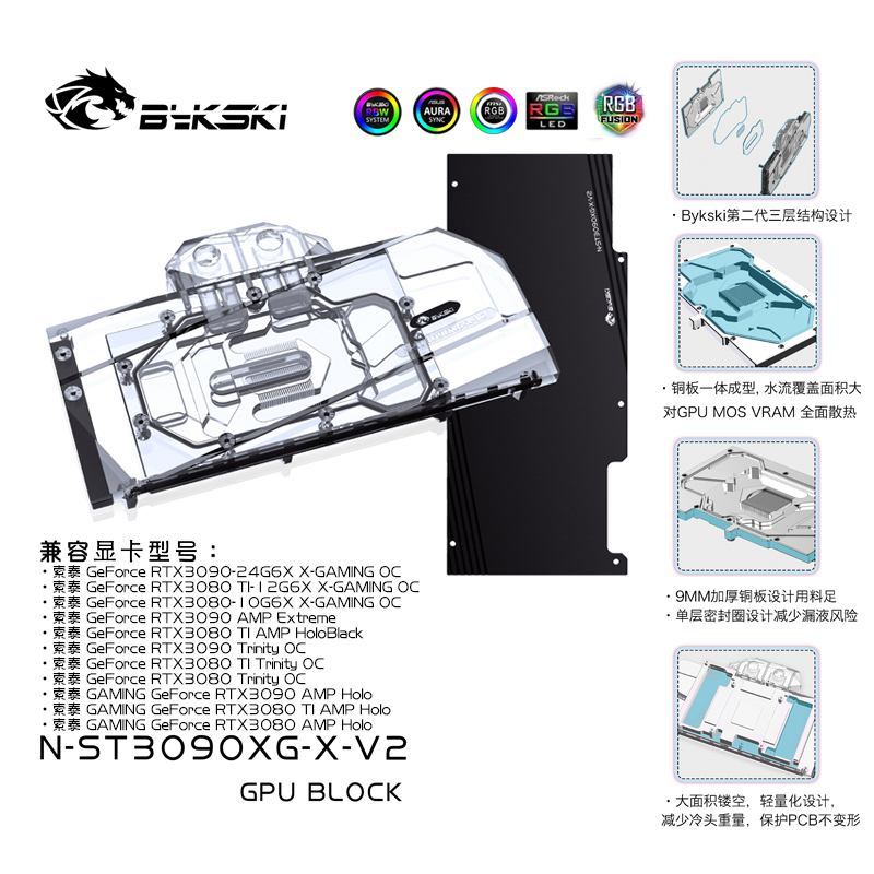 Водяной блок Bykski для Zotac  – обзор и цена Rtx 4090 Water Block