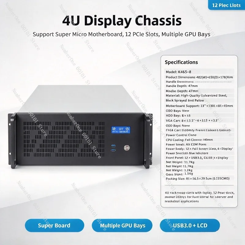 Серверный корпус 4U с 12 слота – обзор и цена Server Gpu Chassis 4U
